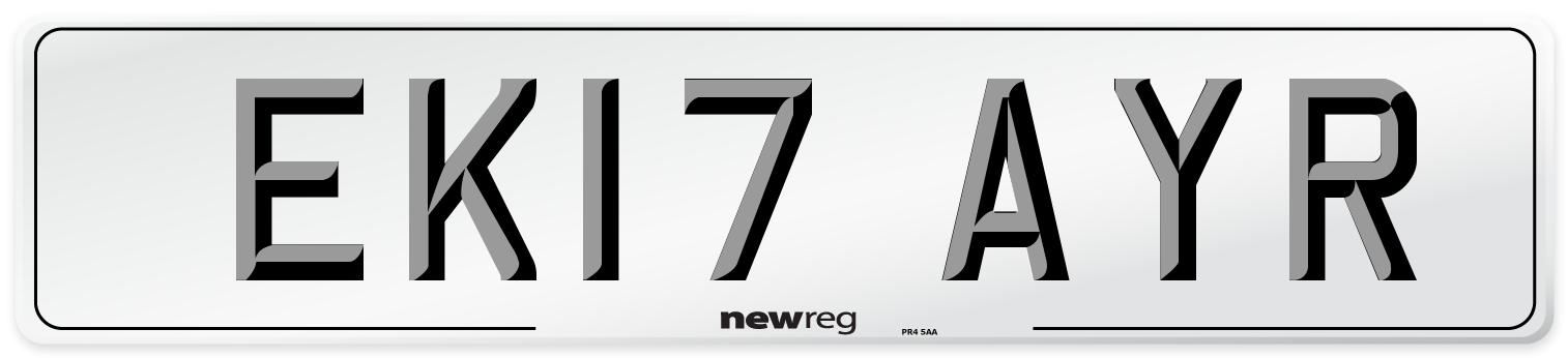 EK17 AYR Number Plate from New Reg